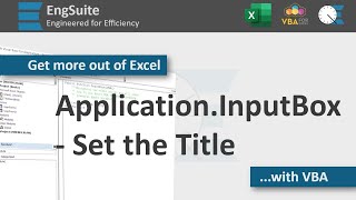 Application.InputBox Title Parameter - Excel VBA