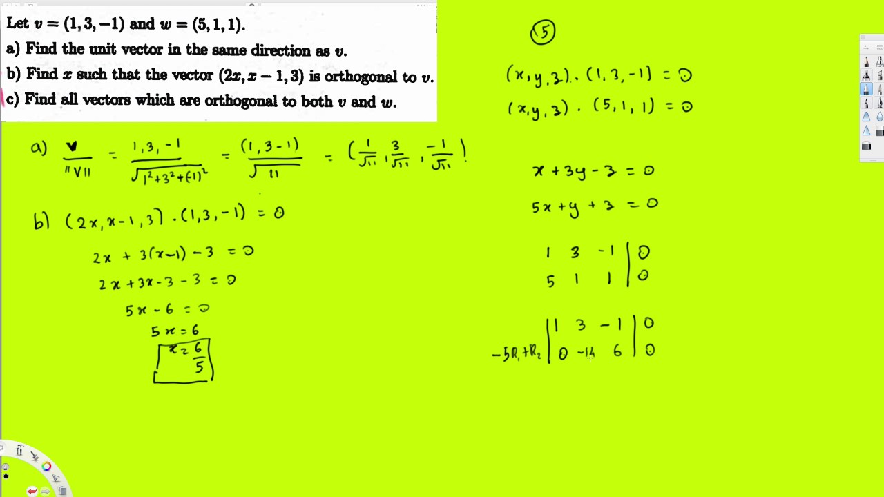 Unit Vector, Orthogonal Vector - Linear Algebra - YouTube