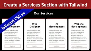 Tailwind CSS v4 Services Section Tutorial #css3  #tailwindcss  #htmlcsstutorial  #tutorial