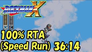 ロックマンX　100%RTA 　36:14　（Mega Man X　100% Speedrun in 36:14)