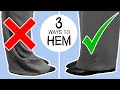 3 WAYS TO HEM for Beginners 🧵 NO sewing, HAND sewing & MACHINE sewing methods