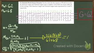 runs test for random second example 1
