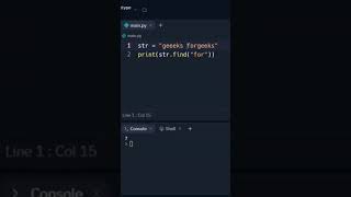 rfind() function in python #shorts