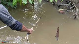 Nyetrum ikan telusuri sungai belakang rumah warga