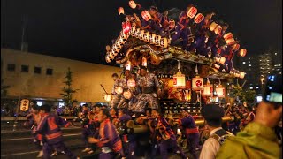 令和6年　神戸市東灘区　本山地区　本宮　田中區だんじり　国道封鎖の練り回し　紙破り、トバセ、軸回し