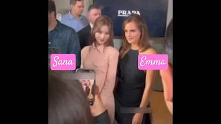 Twice Sana \u0026 Emma Watson Meet at Milan Fashion Week