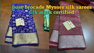 Exclusive  arrivals  of Pure brocade Mysore silk sarees|price:₹10800|silk mark certified💫