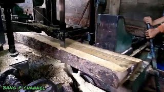 saw mill in indonesia. penggergajian kayu jowar. wood cutting