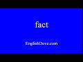 How to pronounce fact in American English