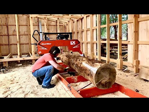 WOODMIZER LX25 FIRST ASH LOG TURNED INTO LUMBER (ASH IS CASH) - YouTube