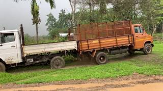 Tata 709ex got stuck in mud rescued by Tata 407ex 4x4 truck power.