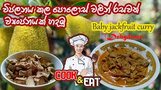 පොලොස් ඇඹුල | How to cook jackfruit curry Sri Lankan style | Dehydrated baby jackfruit recipe