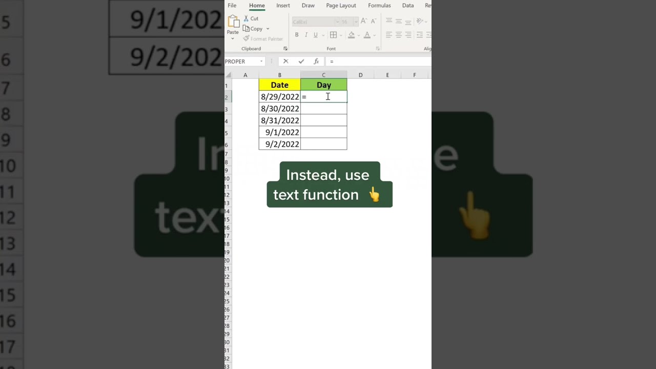  Learn how to get Day of the Week for a Date In Microsoft Excel #shorts   #howto