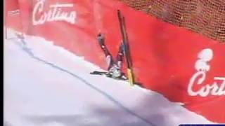 Alpine Skiing - 2003 - Women's Downhill - Rumpfhuber crash in Cortina