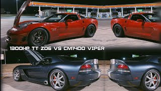 1300HP Twin Turbo Z06 vs CM1400 Twin Turbo Viper