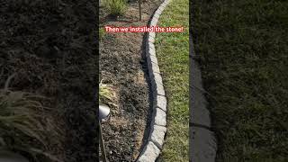 Check out this mulch bed border using retaining wall stone. Keep that mulch in place!💪🏽🤜🏽