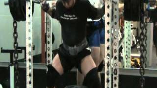 Meat Head Mafia Powerlifting APF squats 505 lbs, 50 lbs chains PR double