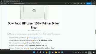 HP Laser 108w Printer Driver Download for Windows and MAC OS