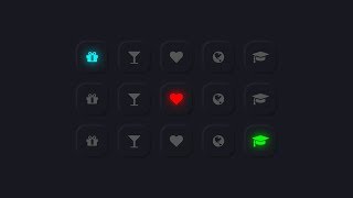 CSS Glowing Neumorphism Icon Hover Effects | Html5 CSS3