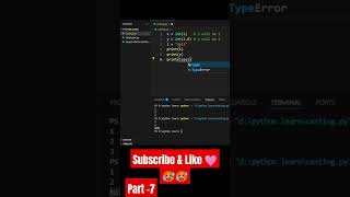 Python Tutorial for Beginners (part-7) 🔥"🔥"🔥"🔥"🔥" | Learn casting part-7 #python #programming