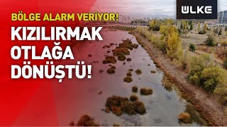 Kızılırmak’ta yaşanan kuraklık nedeniyle su seviyesi hiç olmadığı kadar düştü