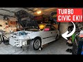 MY TURBO K SWAPPED 96 CIVIC GETS MUCH NEEDED SUSPENSION UPRGRADE!!