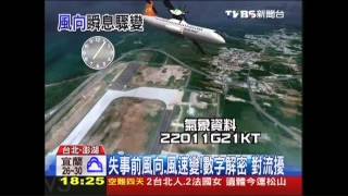 復興空難／失事前風向、風速變！數字解密　對流擾