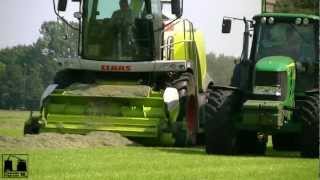 Grashakselen met loonbedrijf Us Bilang + John Deere 7430 / 6830 *Gerrit Boom