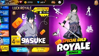 Naruto Gold Royale \u0026 Free Sasuke Bundle 😮💥| free fire x naruto | free fire new event | ff new event