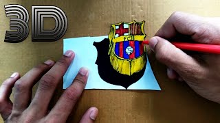 How to draw barcelona 3D logo