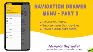 Android Navigation Drawer Menu Material Design | Navigation Drawer Android Studio - Part 2