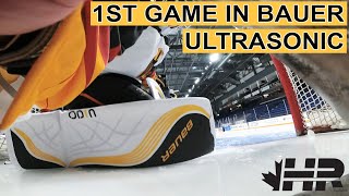 1st game in Bauer Supreme Ultrasonic OD1n set. Stars beer league hockey goalie GoPro netcam