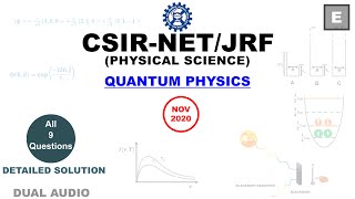 Quantum Physics Solution | Nov-2020 CSIR NET | Physical Science