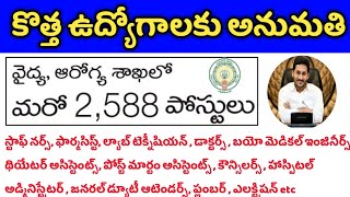 Good News | AP వైద్య ఆరోగ్య శాఖలో 2,588 ఉద్యోగాలకు ప్రభుత్వం అనుమతి | AP Upcoming Jobs Notifications