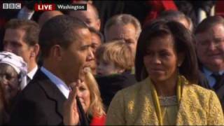 Barack Obama Oath of Office / Sworn In - President Obama: The Inauguration - BBC News