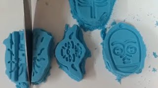 KENETIC SAND BLUE SCARRY FACE #satisfying#asmr