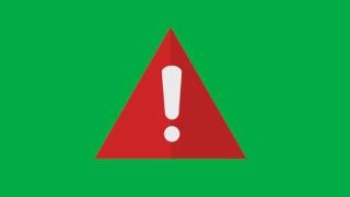 Warning Sign Green Screen