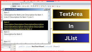 Java Tutorial: How to Add JTextArea inside JList In Java Netbeans [WITH SOURCE CODE]