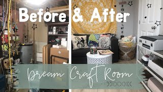 Before and After from Basement to Dream Craft Room / Makeover Tour