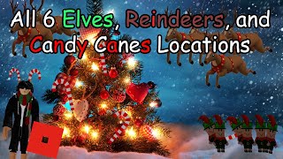 All 6 Elves, Reindeers, and Candy Canes Locations!! | Roblox Growing Up Christmas Event