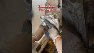 Hydraulic motor repair in lathe machine flange mounting broken facing and modification #hydraulic