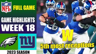 Philadelphia Eagles vs New York Giants FULL GAME [WEEK 18] | NFL Highlights 2023