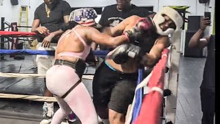 Claressa Shields BATTERS & STOPS Troll in HEATED 60-Second SPARRING BEATING; Runs her OUT OF RING