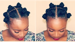 Double Bun Updo For Short Natural Hair