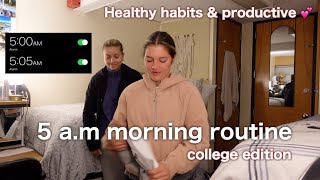 5 a.m morning routine ⭐️⭐️ | COLLEGE EDITION, productive, healthy habits, \u0026 chill