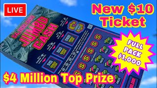 *NEW* FULL PACK  $10 Mass Lottery Scratch Ticket $4 Million JUMBO CASH #massachusetts #lottery #win