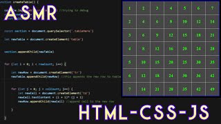 ASMR typing: Multiplication Table with HTML, CSS and JavaScript, no talking