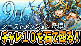 ９月のチャレンジダンジョンLV10は安定の石パでクリア！！【パズドラ】