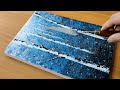 Winter Birch Trees Painting using Palette knife / Easy Painting for Beginners