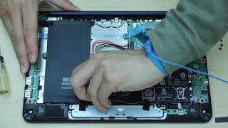 asus x205T laptop disassembly  remove motherboard/battery etc